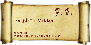 Forján Viktor névjegykártya