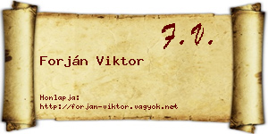 Forján Viktor névjegykártya